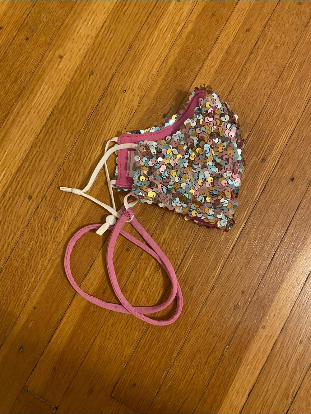New without Tags Black Halo Multicolor Sequin Face Mask